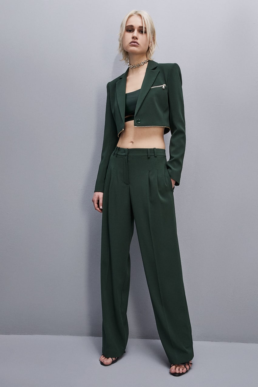 Patrizia Pepe Essential Crepe Pants Groen | AWP148597