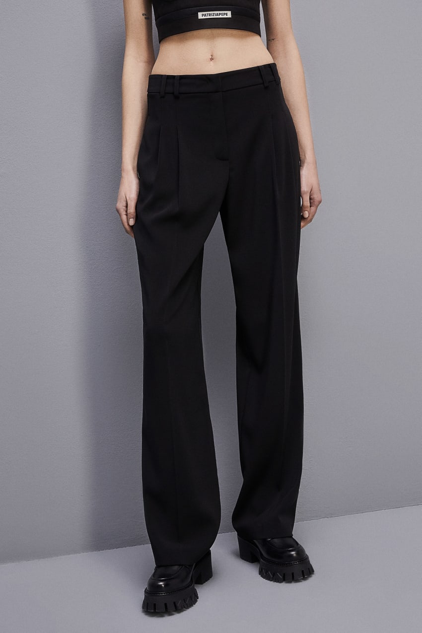 Patrizia Pepe Essential Crepe Pants Zwart | CWE465182