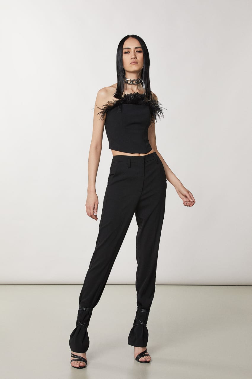 Patrizia Pepe Essential Crepe Pants Zwart | JUH306791