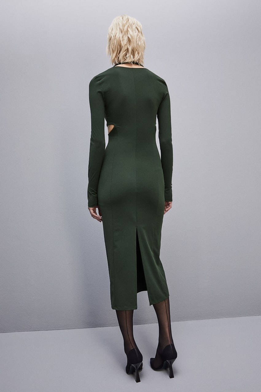 Patrizia Pepe Essential Jersey Midi Dress Groen | TFQ761452