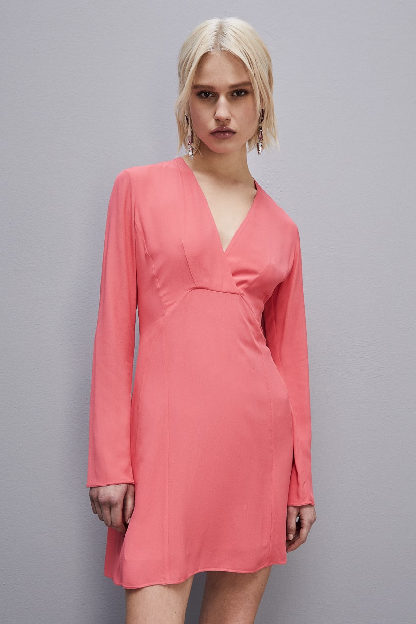 Patrizia Pepe Essential Viscose Crepe Dress Roze | FLC206184