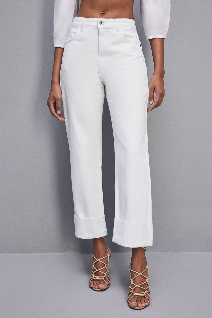 Patrizia Pepe Essential White Bull Denim Pants Wit | BEQ963782