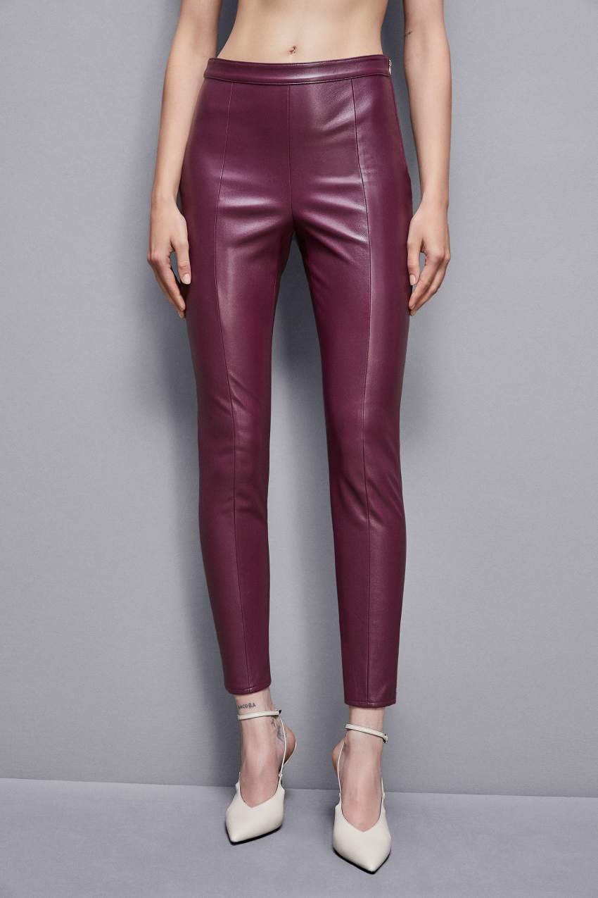 Patrizia Pepe Faux Leather Leggings Paars | QDI406723