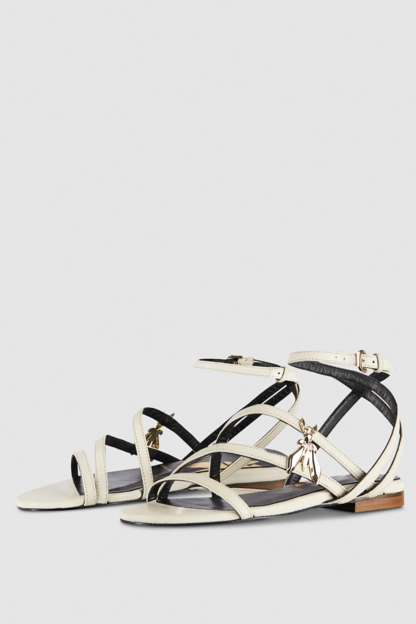 Patrizia Pepe Flat Leather Sandals Beige | MGN061527