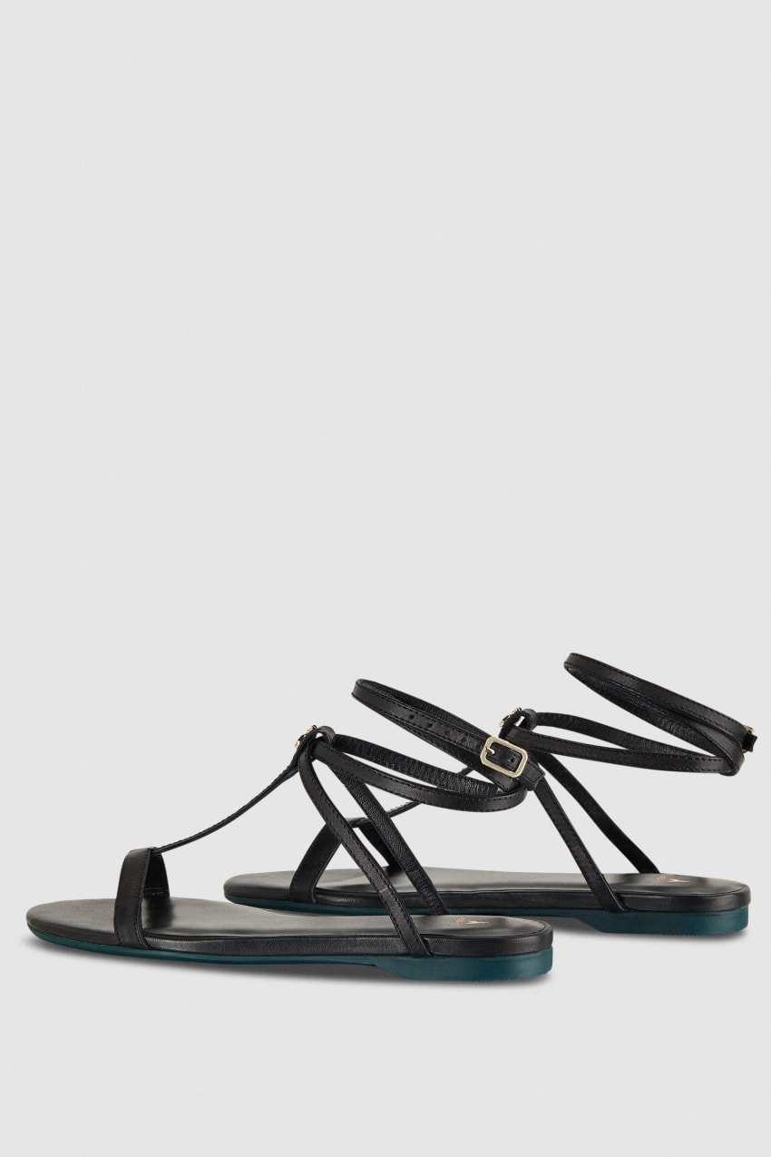 Patrizia Pepe Flat Sandals With Ankle Strap Zwart | LDM146052