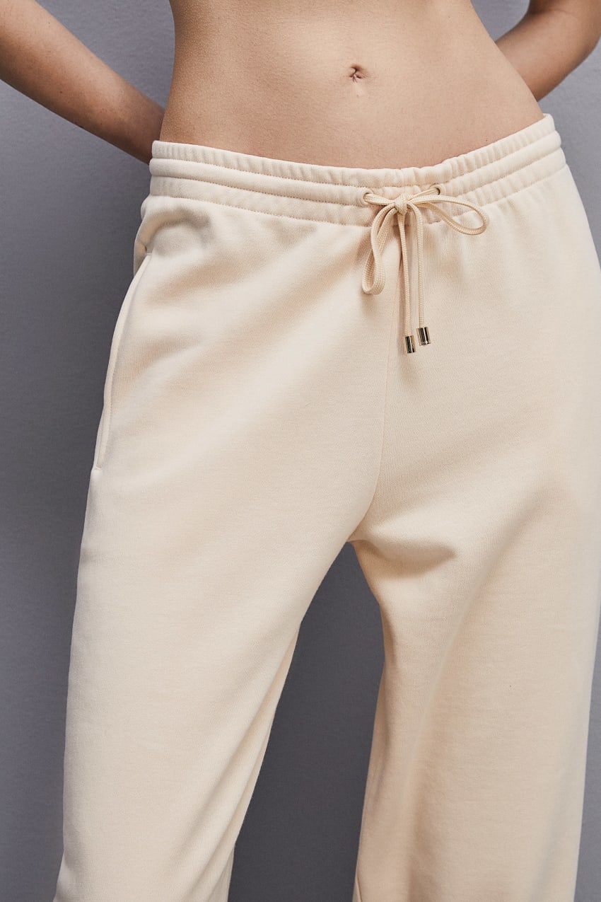 Patrizia Pepe Fleece Jogger Pants Beige | KVM128459