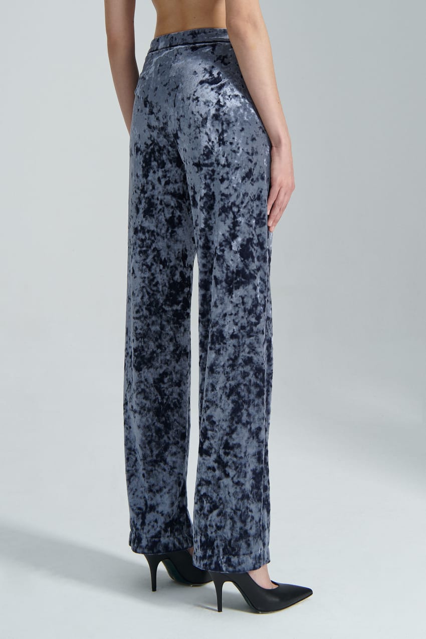 Patrizia Pepe Flowing Velvet Pants Blauw | BMH263541