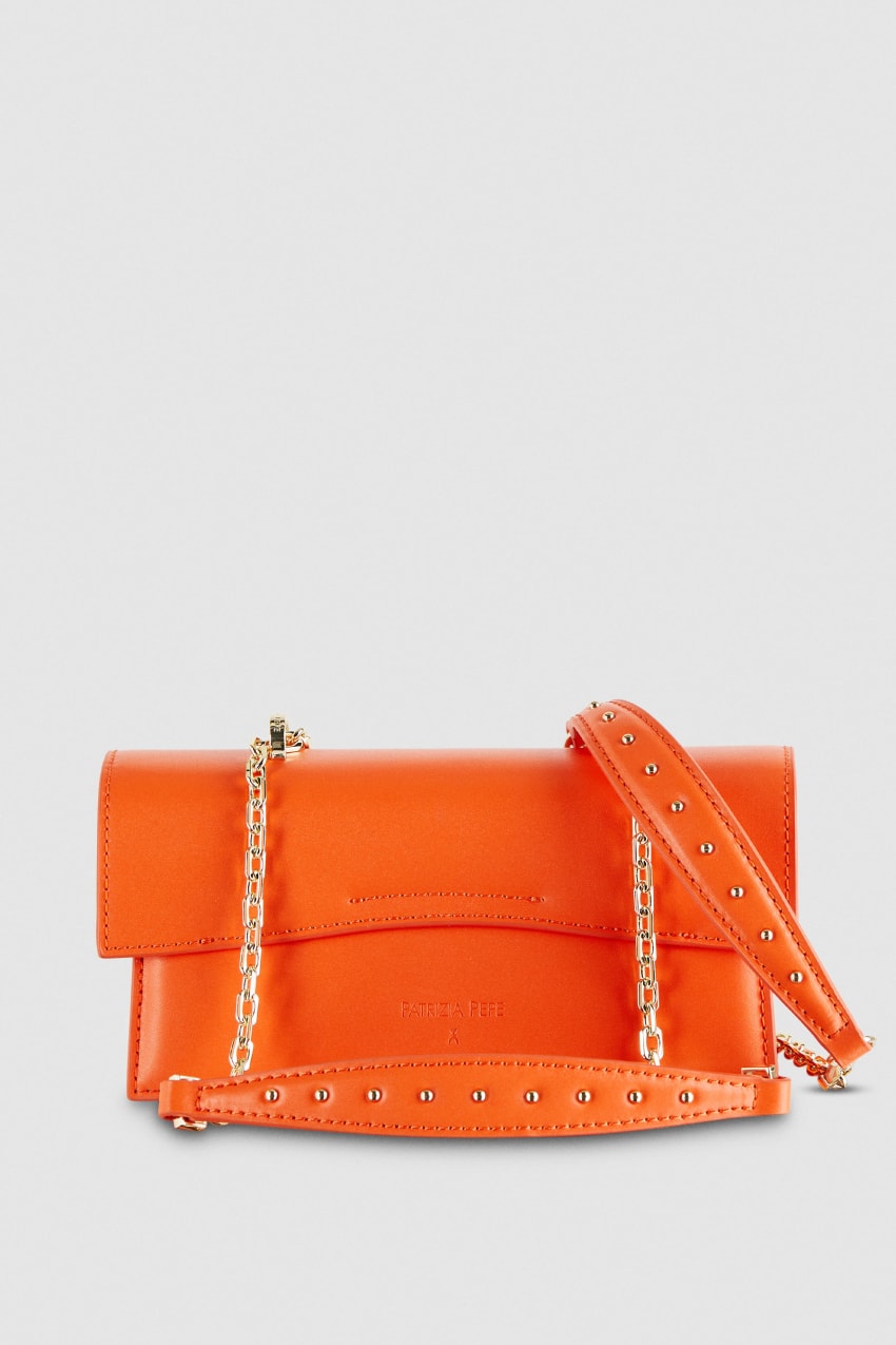 Patrizia Pepe Fly Bamby Leather Shoulder Bag Oranje | AFC592316