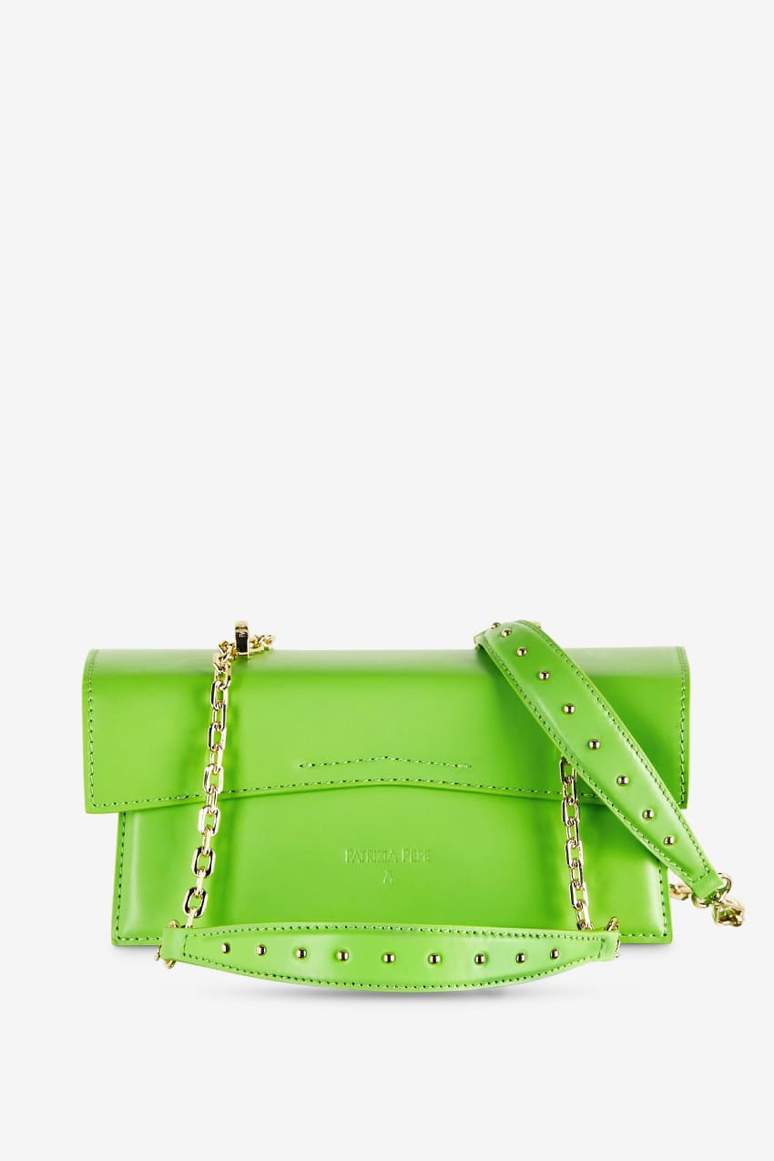 Patrizia Pepe Fly Bamby Leather Shoulder Bag Groen | XVJ138965