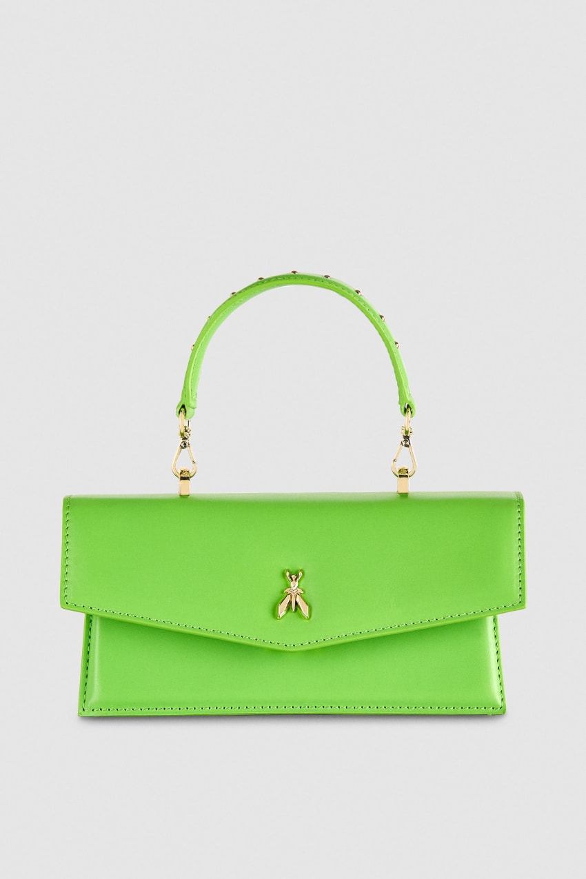 Patrizia Pepe Fly Bamby Leather Shoulder Bag Groen | XVJ138965