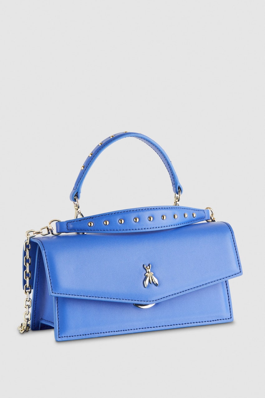 Patrizia Pepe Fly Bamby Leather Shoulder Bag Blauw | PAC213964