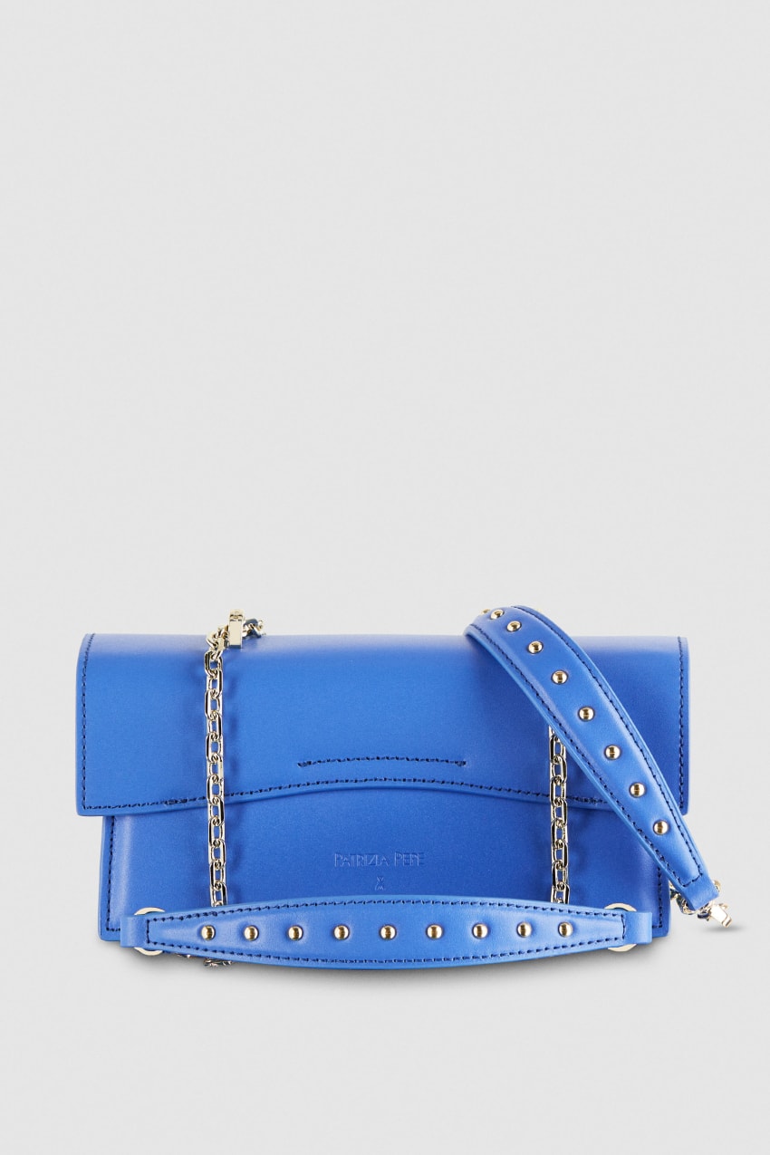 Patrizia Pepe Fly Bamby Leather Shoulder Bag Blauw | PAC213964