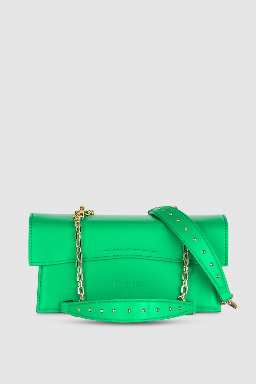 Patrizia Pepe Fly Bamby Leather Shoulder Bag Groen | MUP921368