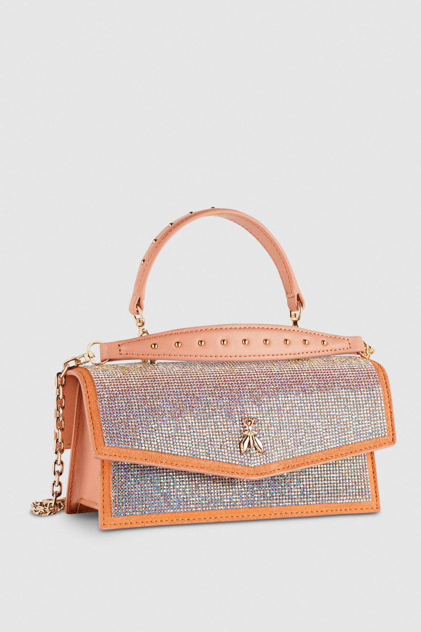 Patrizia Pepe Fly Bamby Shoulder Bag With Rhinestones Roze | UJW031728