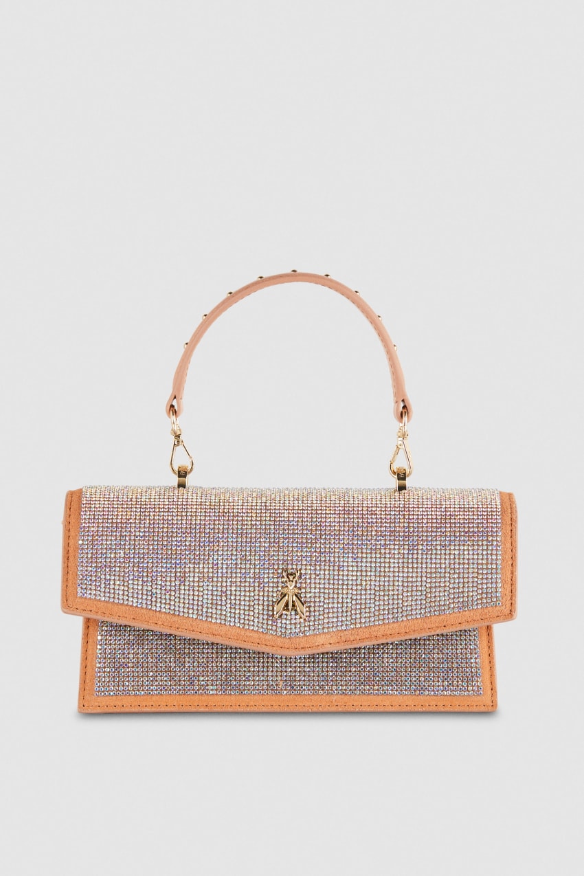 Patrizia Pepe Fly Bamby Shoulder Bag With Rhinestones Roze | UJW031728