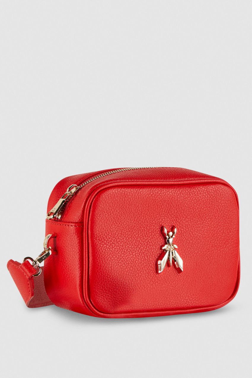 Patrizia Pepe Fly Camera Leather Shoulder Bag Rood | NBV914038