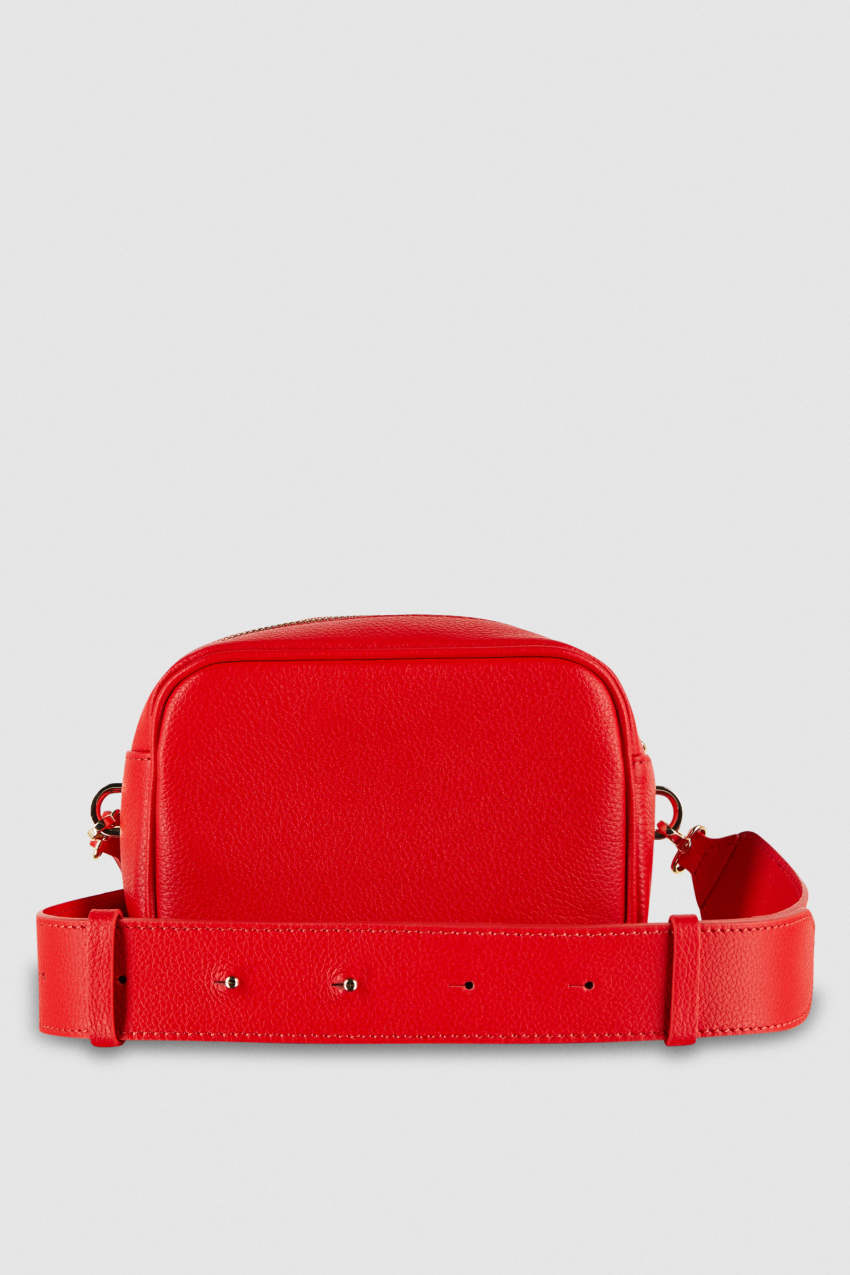 Patrizia Pepe Fly Camera Leather Shoulder Bag Rood | NBV914038