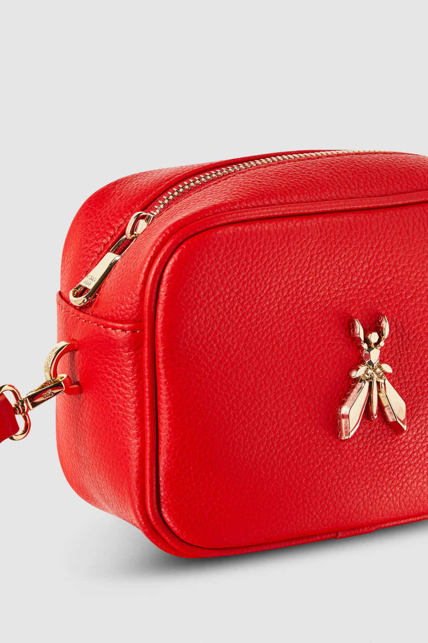 Patrizia Pepe Fly Camera Leather Shoulder Bag Rood | NBV914038