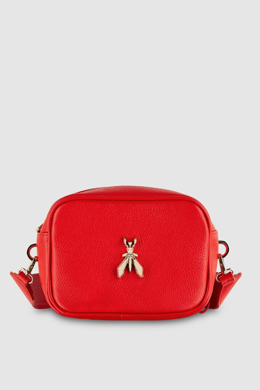 Patrizia Pepe Fly Camera Leather Shoulder Bag Rood | NBV914038