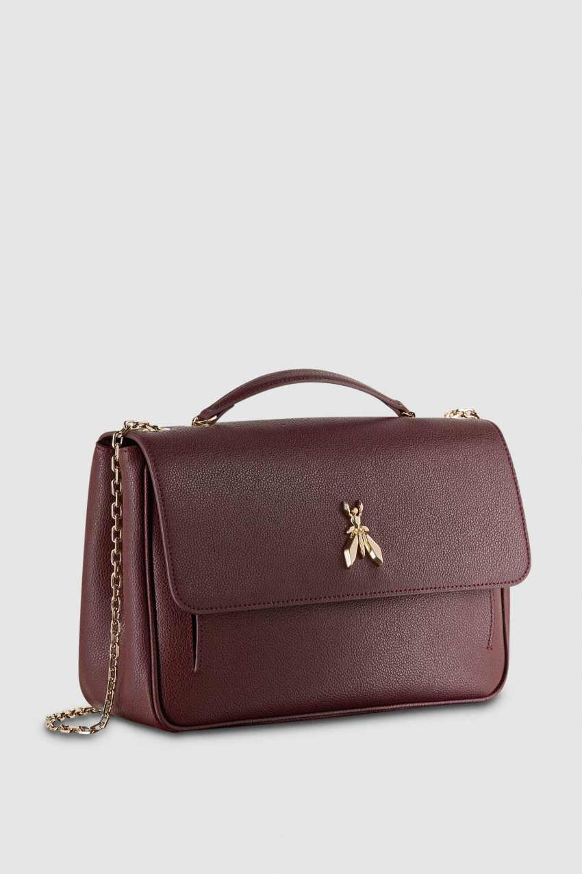 Patrizia Pepe Fly Leather Shoulder Bag With Chain Paars | LYM290361