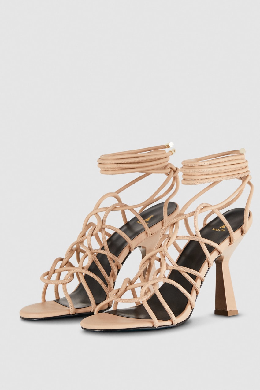 Patrizia Pepe Heeled Ankle Sandals Beige | DYQ037642