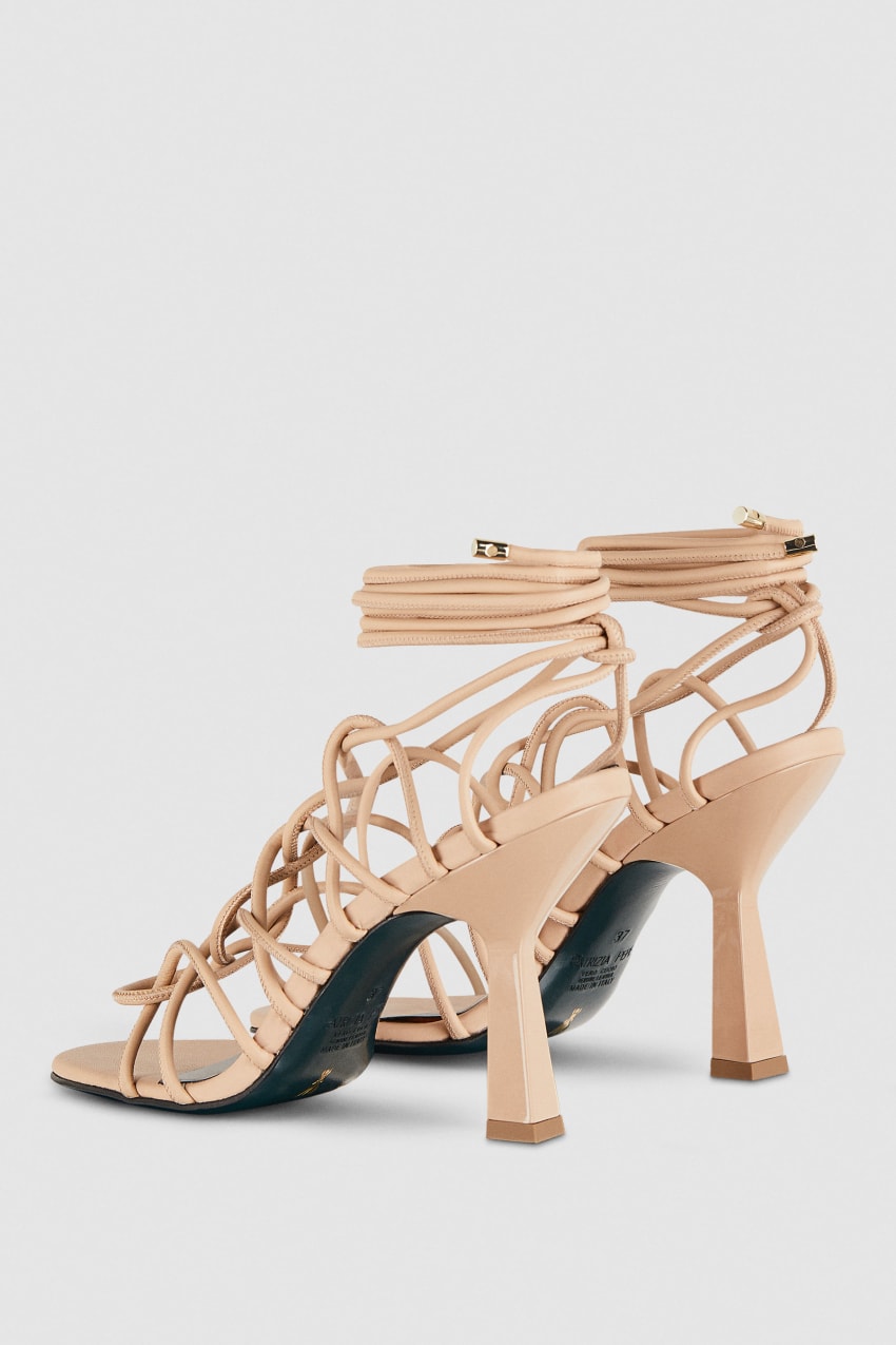 Patrizia Pepe Heeled Ankle Sandals Beige | DYQ037642