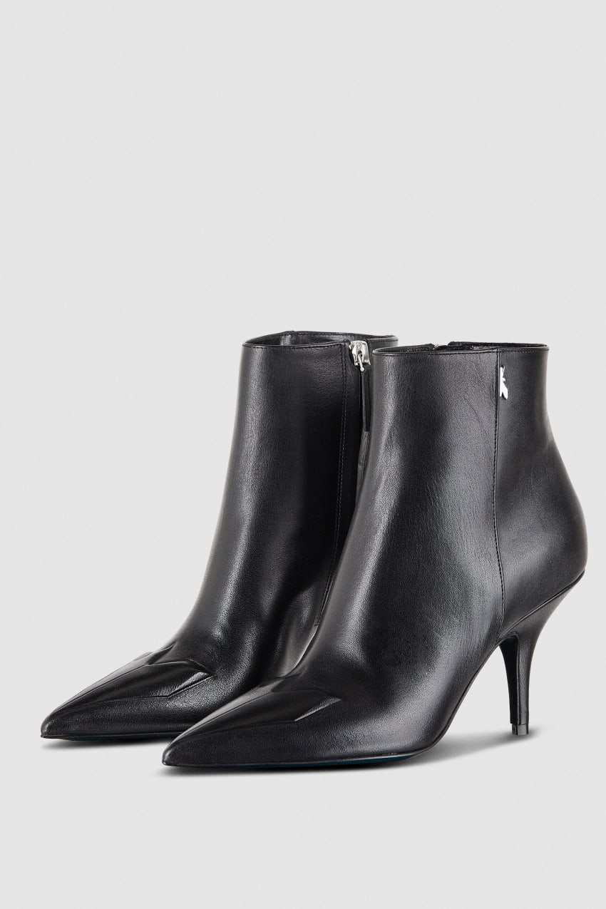 Patrizia Pepe Heeled Leather Ankle Boots Zwart | MYL794352