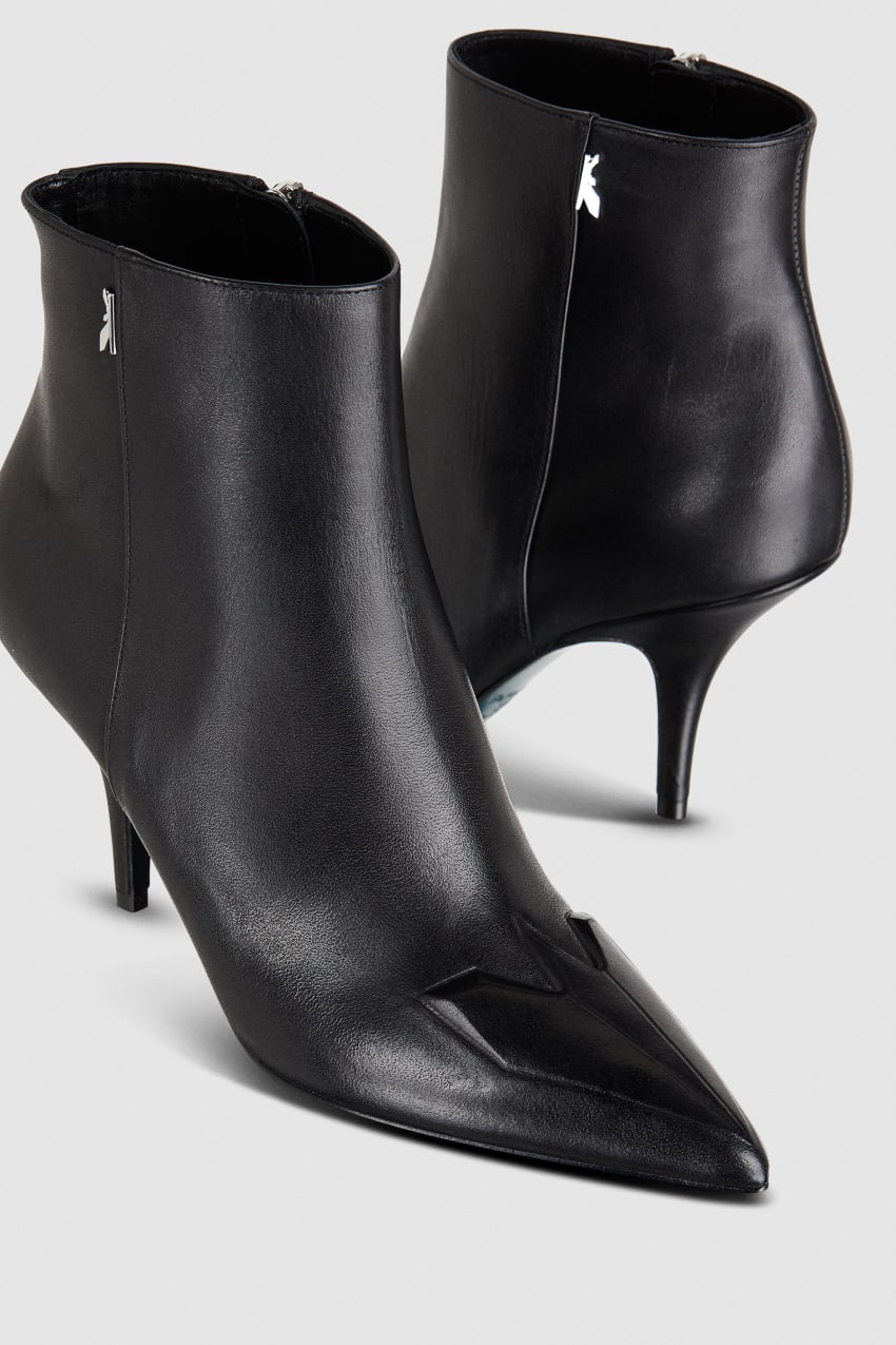 Patrizia Pepe Heeled Leather Ankle Boots Zwart | MYL794352