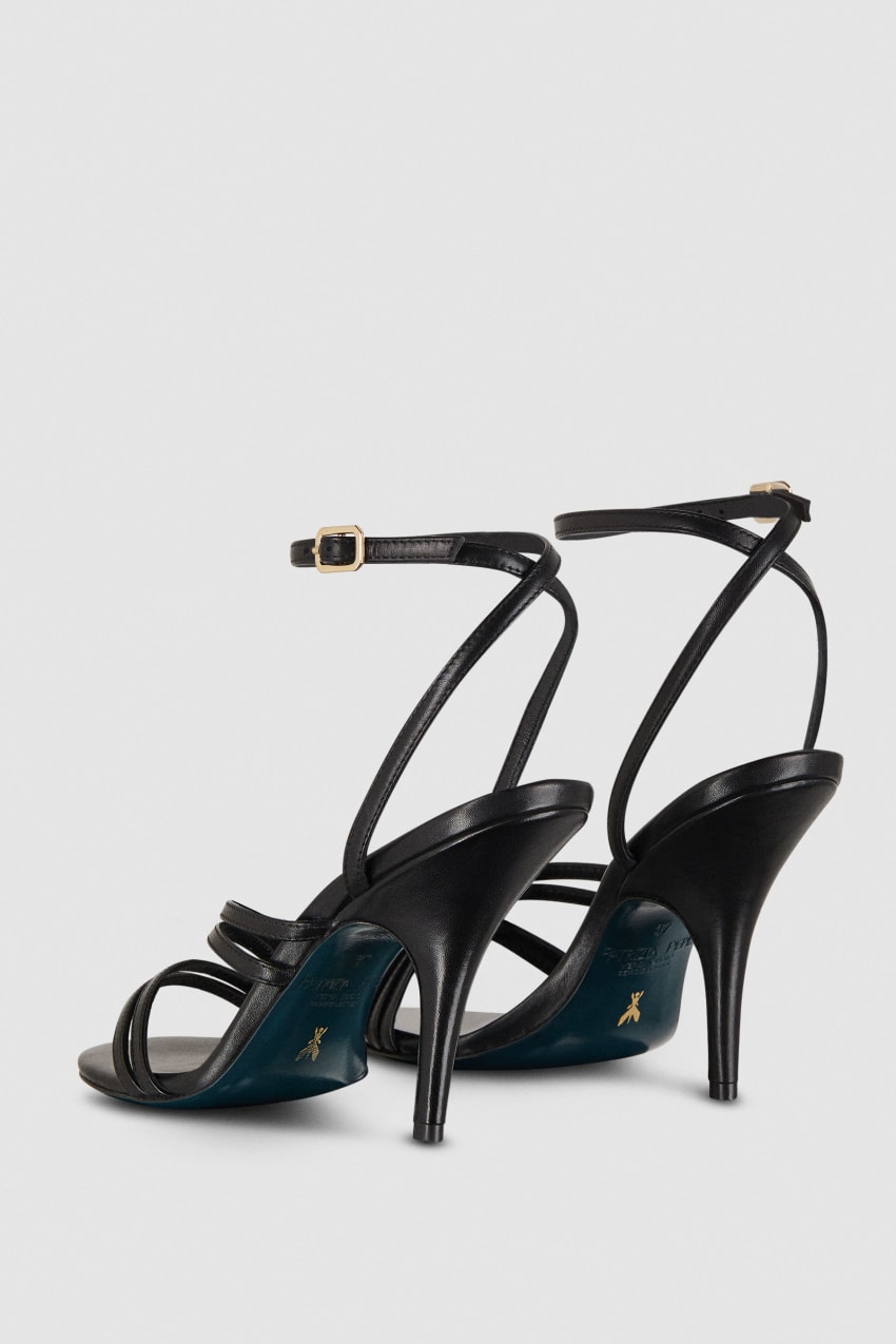 Patrizia Pepe Heeled Leather Sandals Zwart | DAF423568