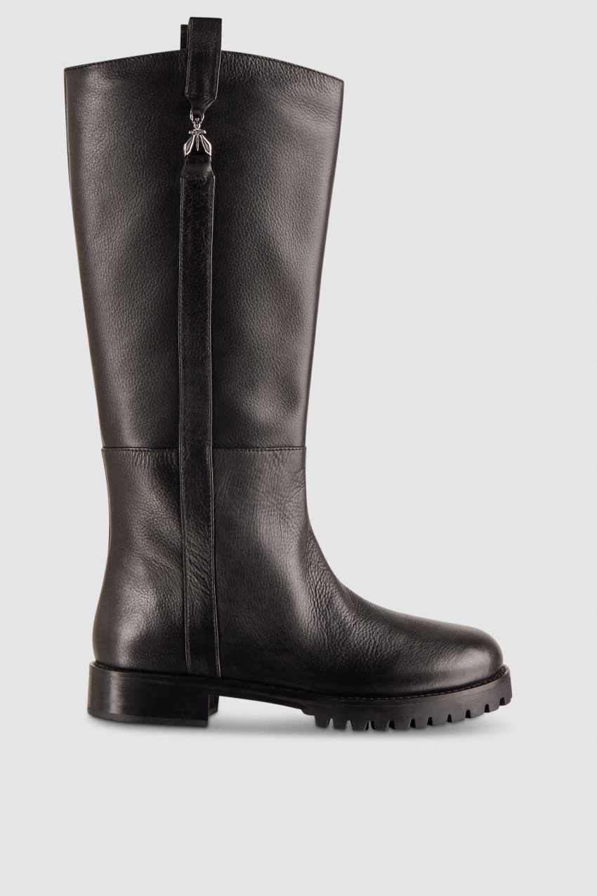 Patrizia Pepe High Nappa Leather Boots With Zipper Zwart | NSJ258413