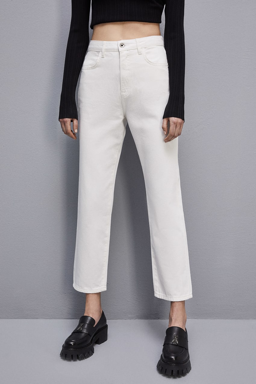 Patrizia Pepe High-waisted Denim Pants Wit | KVP432765