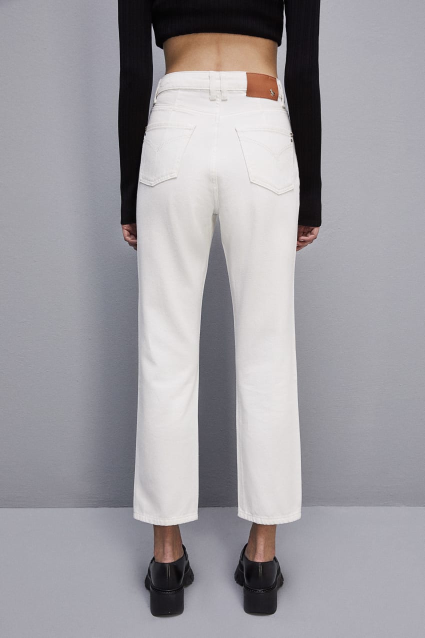 Patrizia Pepe High-waisted Denim Pants Wit | KVP432765