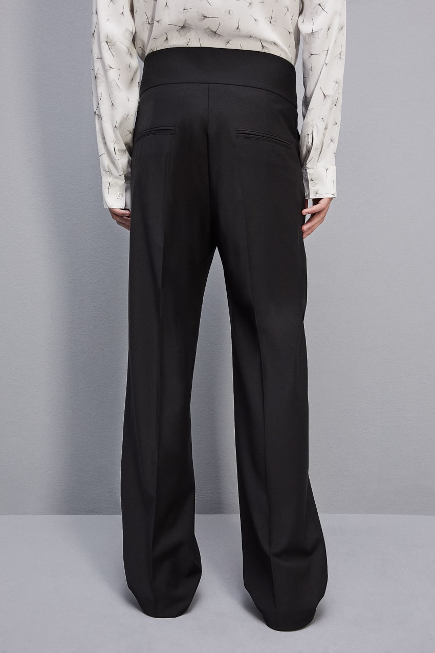 Patrizia Pepe High-waisted Pants In Cool Wool Zwart | JCM958231