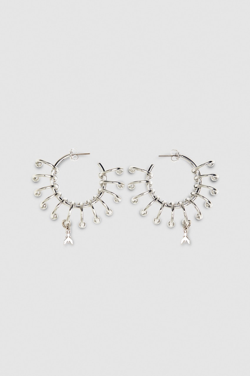 Patrizia Pepe Hoop Earrings With Rings Zilver | VWN487630