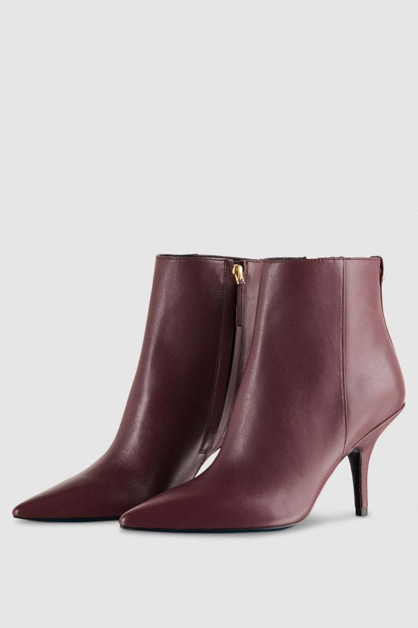 Patrizia Pepe Leather Ankle Boots Paars | WVI057269