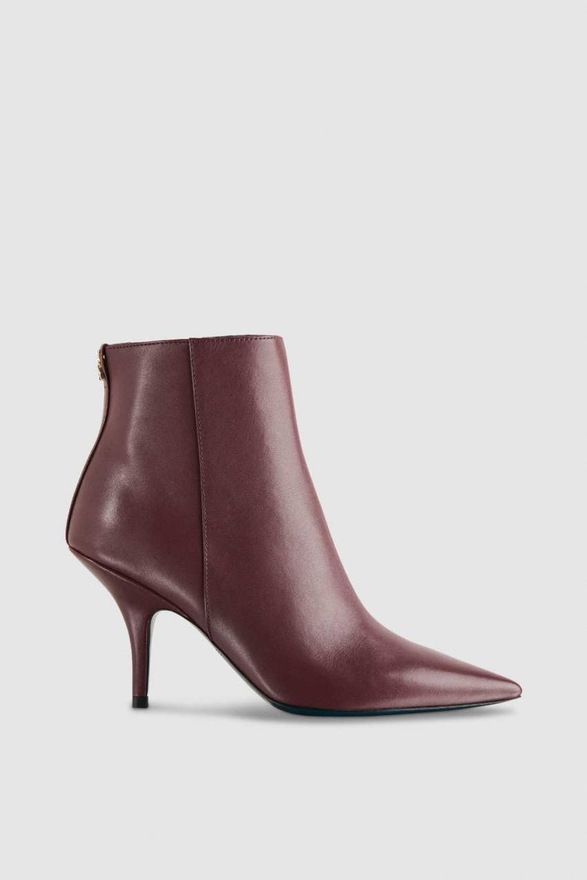 Patrizia Pepe Leather Ankle Boots Paars | WVI057269