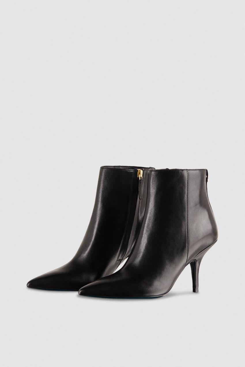 Patrizia Pepe Leather Ankle Boots Zwart | XWJ760394