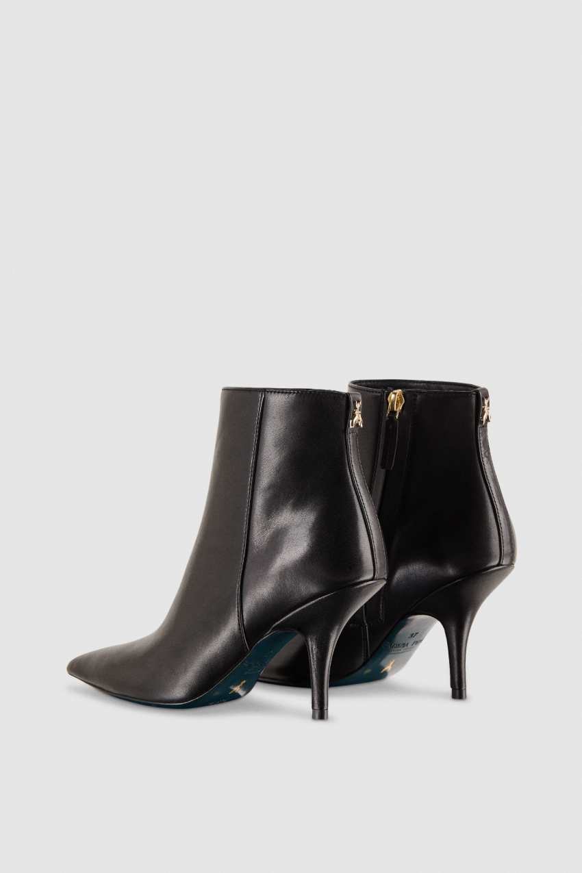 Patrizia Pepe Leather Ankle Boots Zwart | XWJ760394