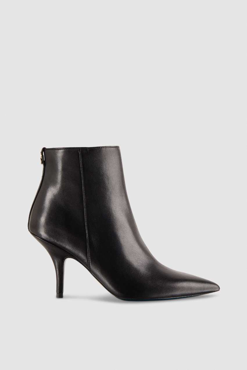 Patrizia Pepe Leather Ankle Boots Zwart | XWJ760394