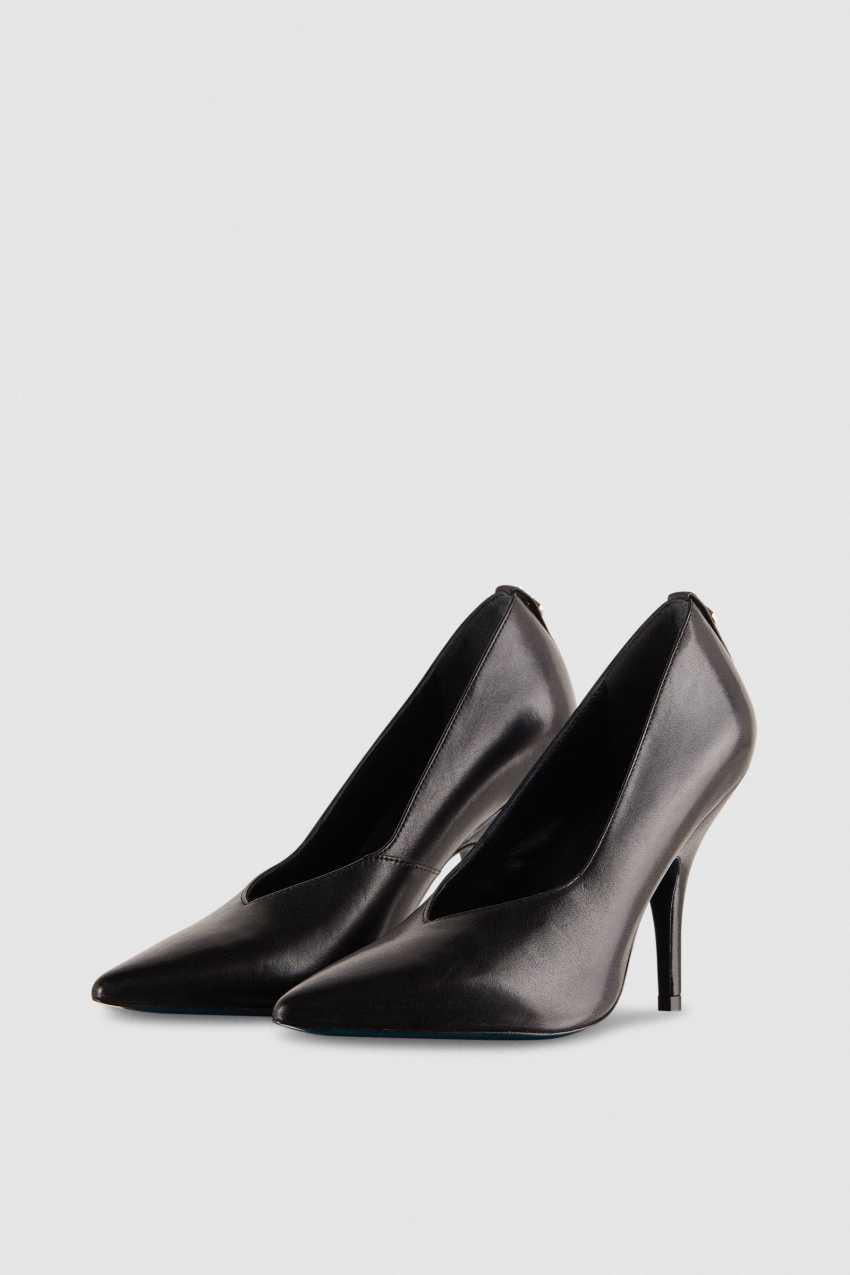 Patrizia Pepe Leather Pumps With Leather Sole Zwart | KGU291054