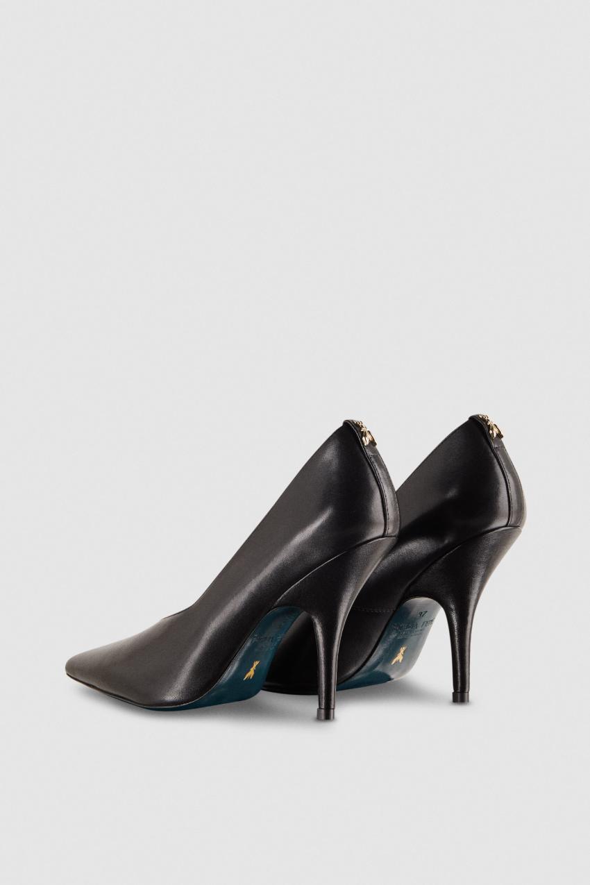 Patrizia Pepe Leather Pumps With Leather Sole Zwart | KGU291054