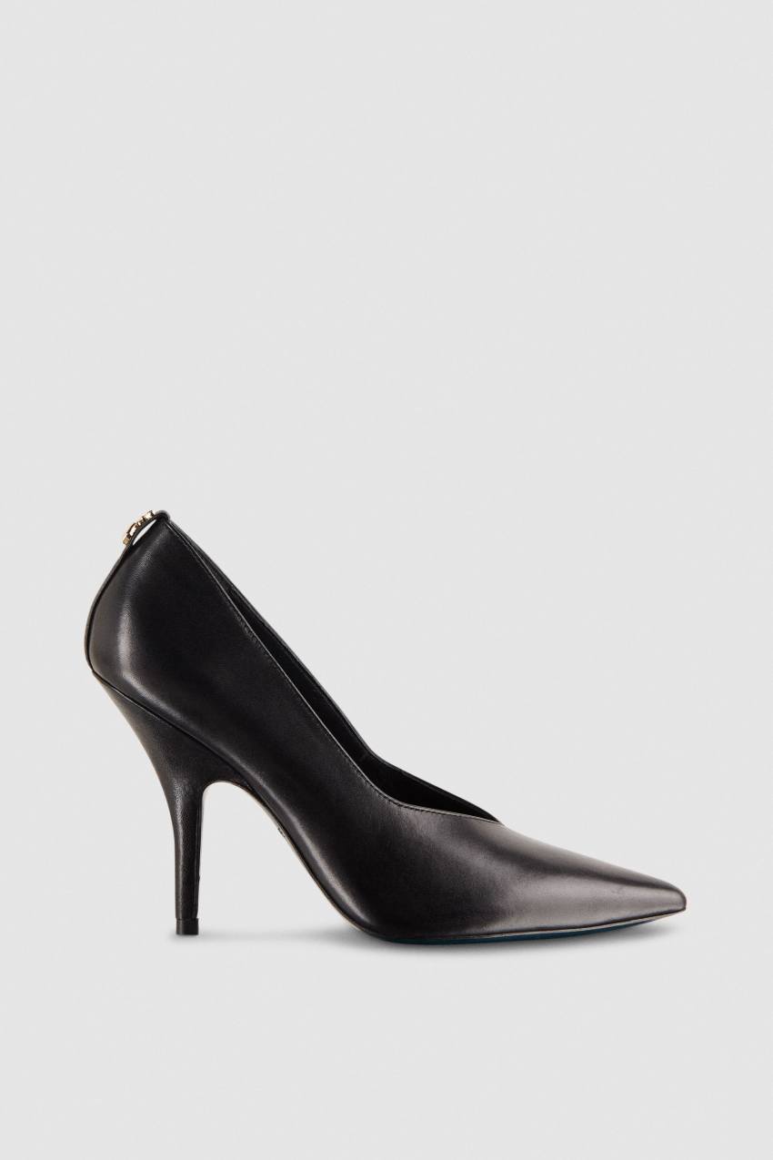 Patrizia Pepe Leather Pumps With Leather Sole Zwart | KGU291054