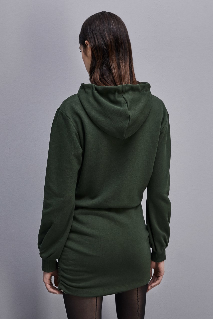 Patrizia Pepe Long-sleeved Fleece Dress Groen | DXQ631428