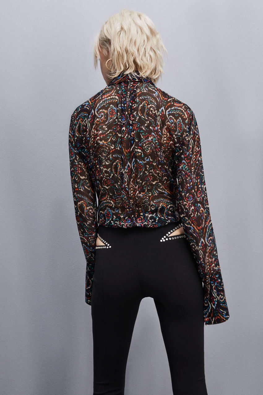 Patrizia Pepe Long-sleeved Printed Shirt Zwart | HLG174230