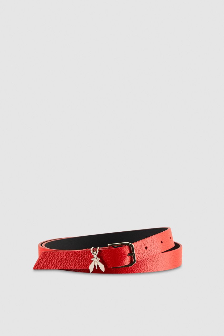 Patrizia Pepe Low-waist Hammered Leather Belt Rood | DPZ285967