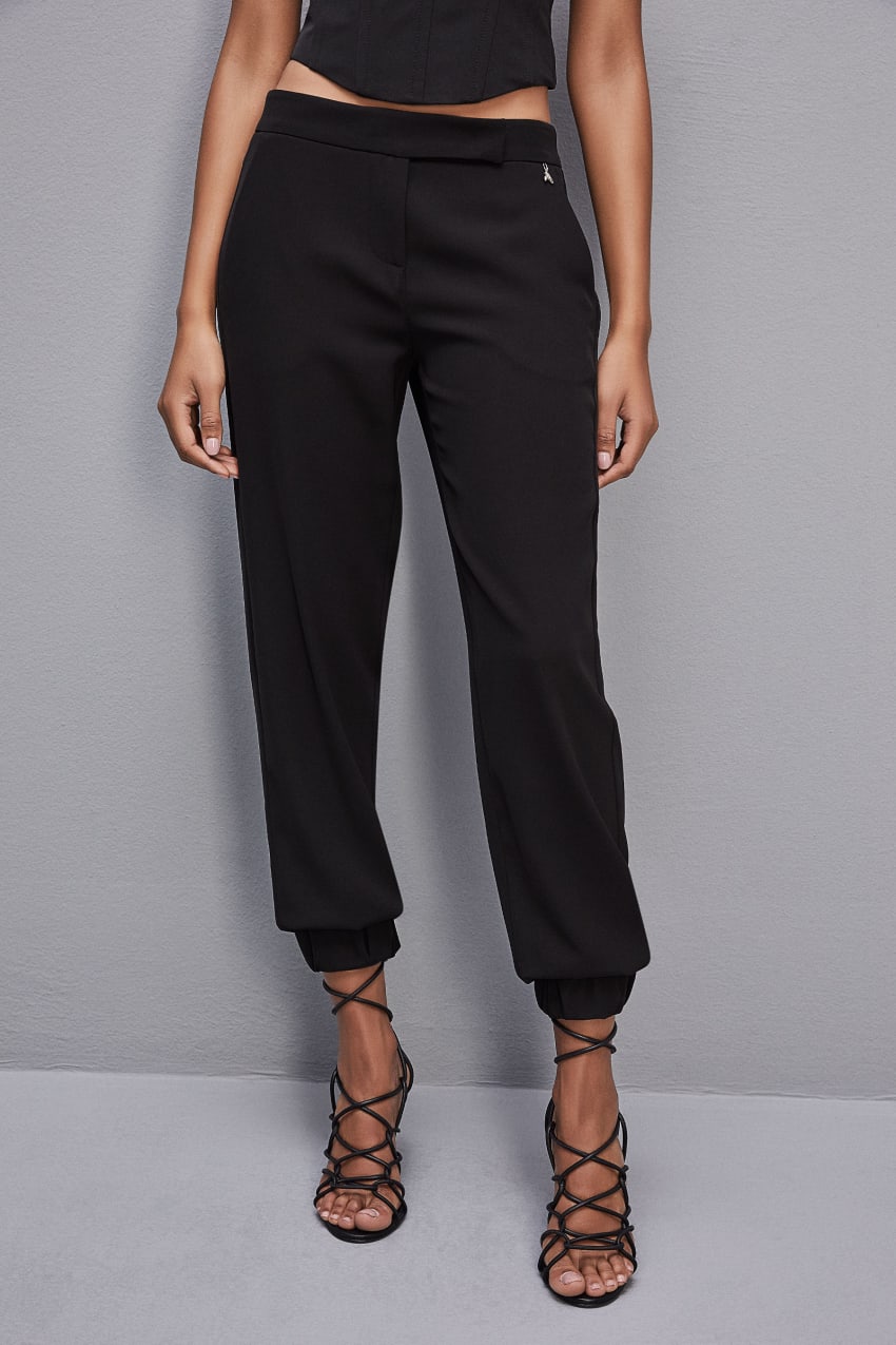 Patrizia Pepe Low-waisted Jogger Pants Zwart | MVU632459