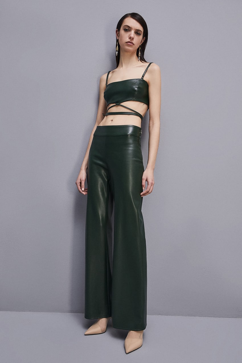 Patrizia Pepe Low-waisted Palazzo Fit Pants Groen | GHI357641