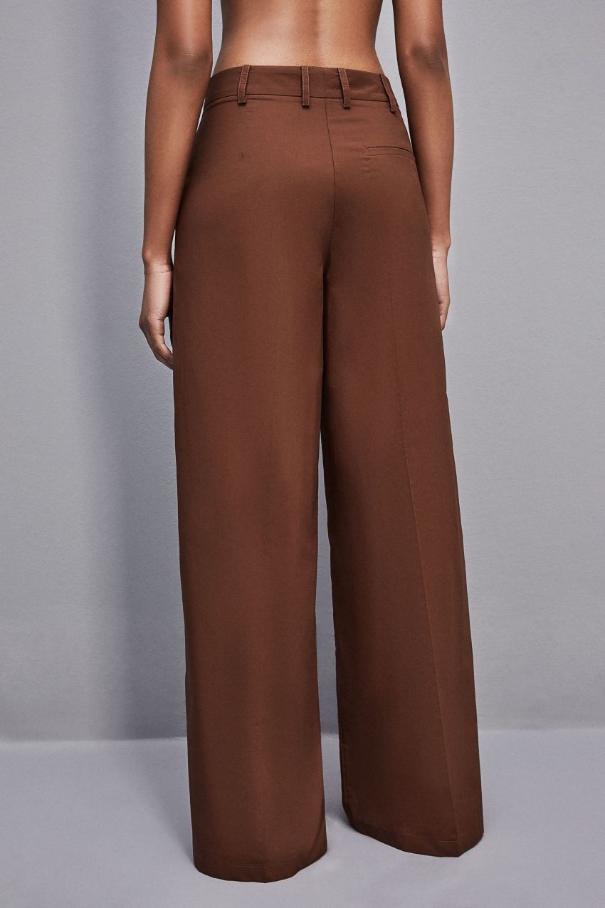 Patrizia Pepe Low-waisted Palazzo Fit Pants Bruin | GCJ372895