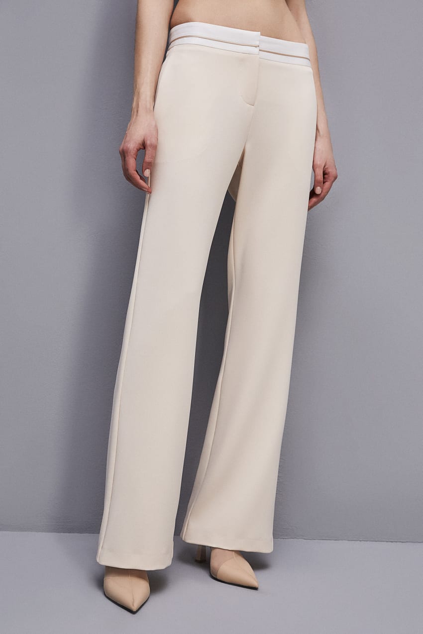 Patrizia Pepe Low-waisted Pants In Comfort Fabric Beige | RNB734860