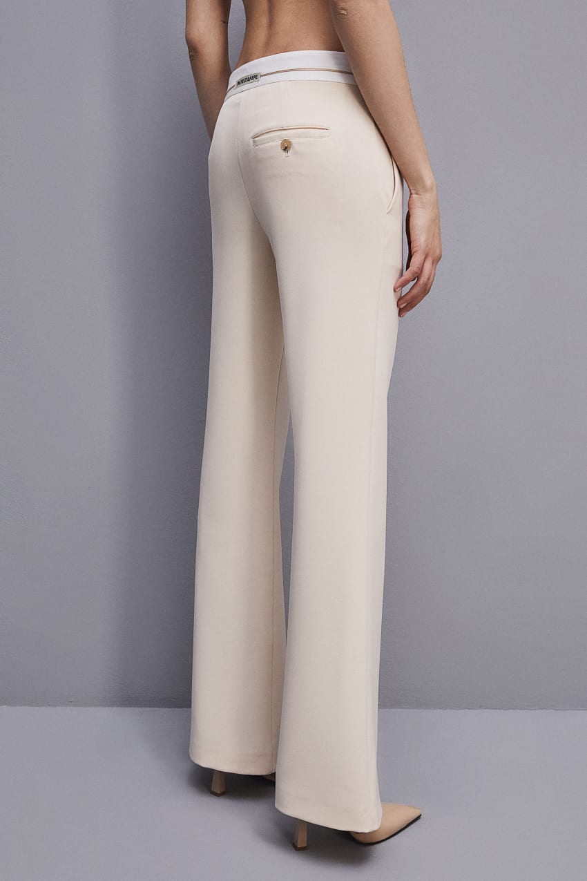 Patrizia Pepe Low-waisted Pants In Comfort Fabric Beige | RNB734860